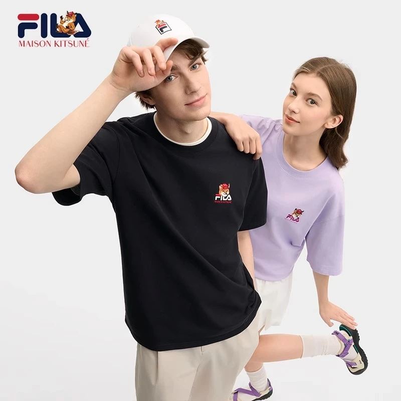 FILA斐乐多彩T情侣款小狐狸联名夏季运动T恤夏日穿搭 F11U529101F