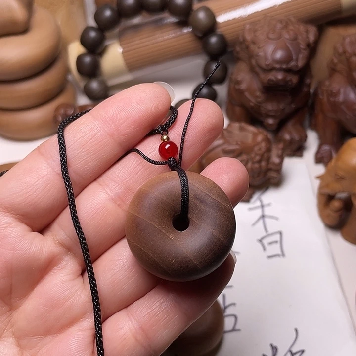 檀香木老山檀香小平安扣微暇