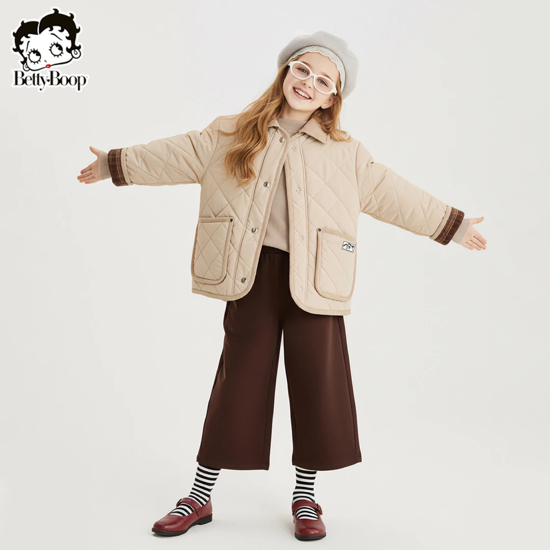 贝蒂秋冬轻薄保暖棉服外套2025冬季加厚中大童洋气菱形上衣25807