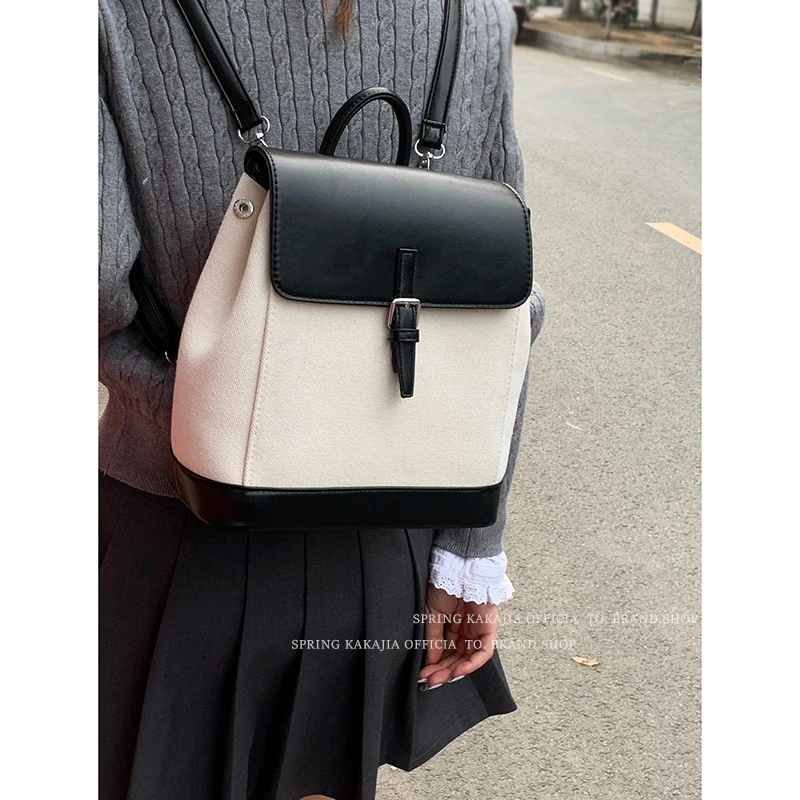 韩系双肩包包女款爆款2025新款学院风时尚小背包出游逛街通勤包