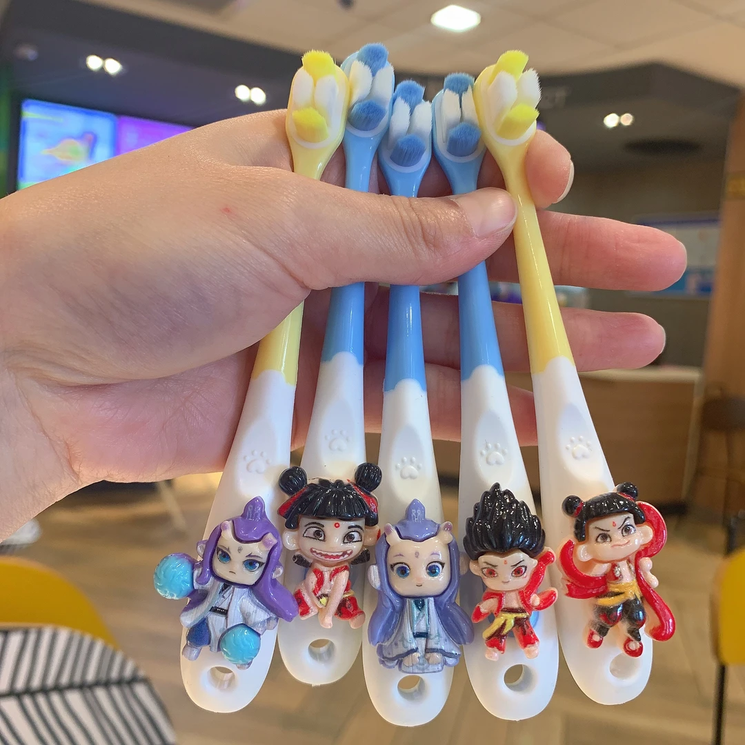 【5支】哪吒敖丙万毛刷3-10岁儿童专用软毛牙刷男女孩护齿保护牙龈