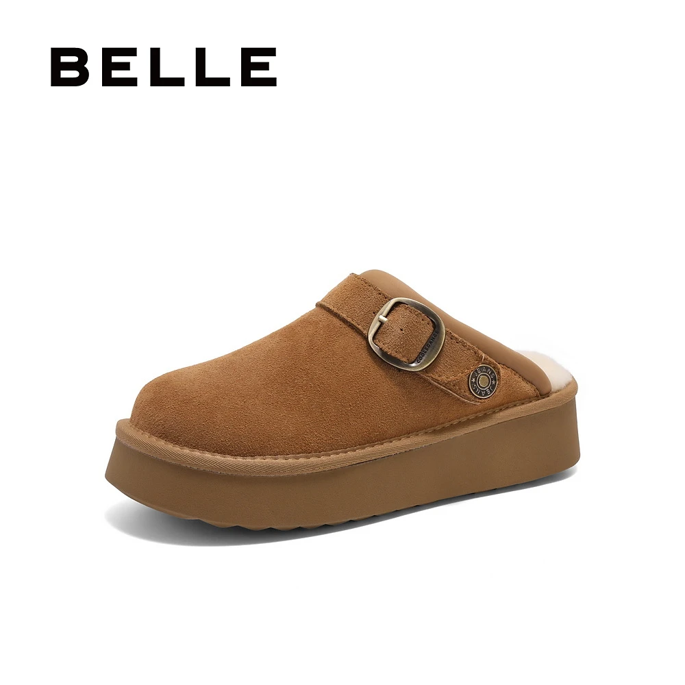 百丽舒适休闲勃肯鞋新年冬新居家厚底拖鞋B2279DH4