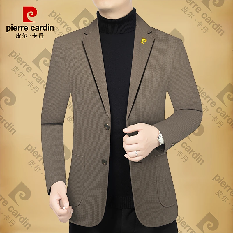 皮尔卡丹男士新款高档商务休闲西服春秋季男装外套西装领时尚潮流