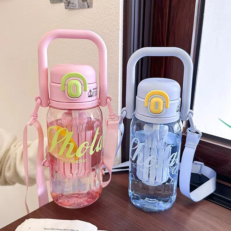 St-7266联名款可乐尚泰tritan弹盖水杯学生高颜值手拎杯850ml