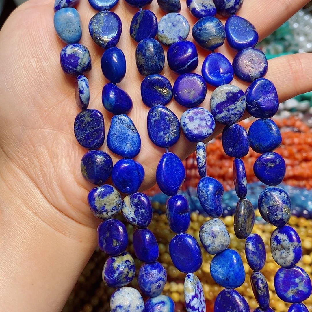 玛瑙/玉髓散珠天然青金随型糖豆一条