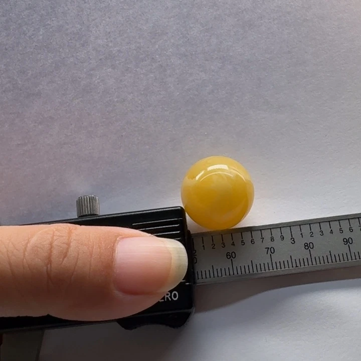 琥珀未镶嵌颈饰天然琥珀蜜蜡圆珠单珠