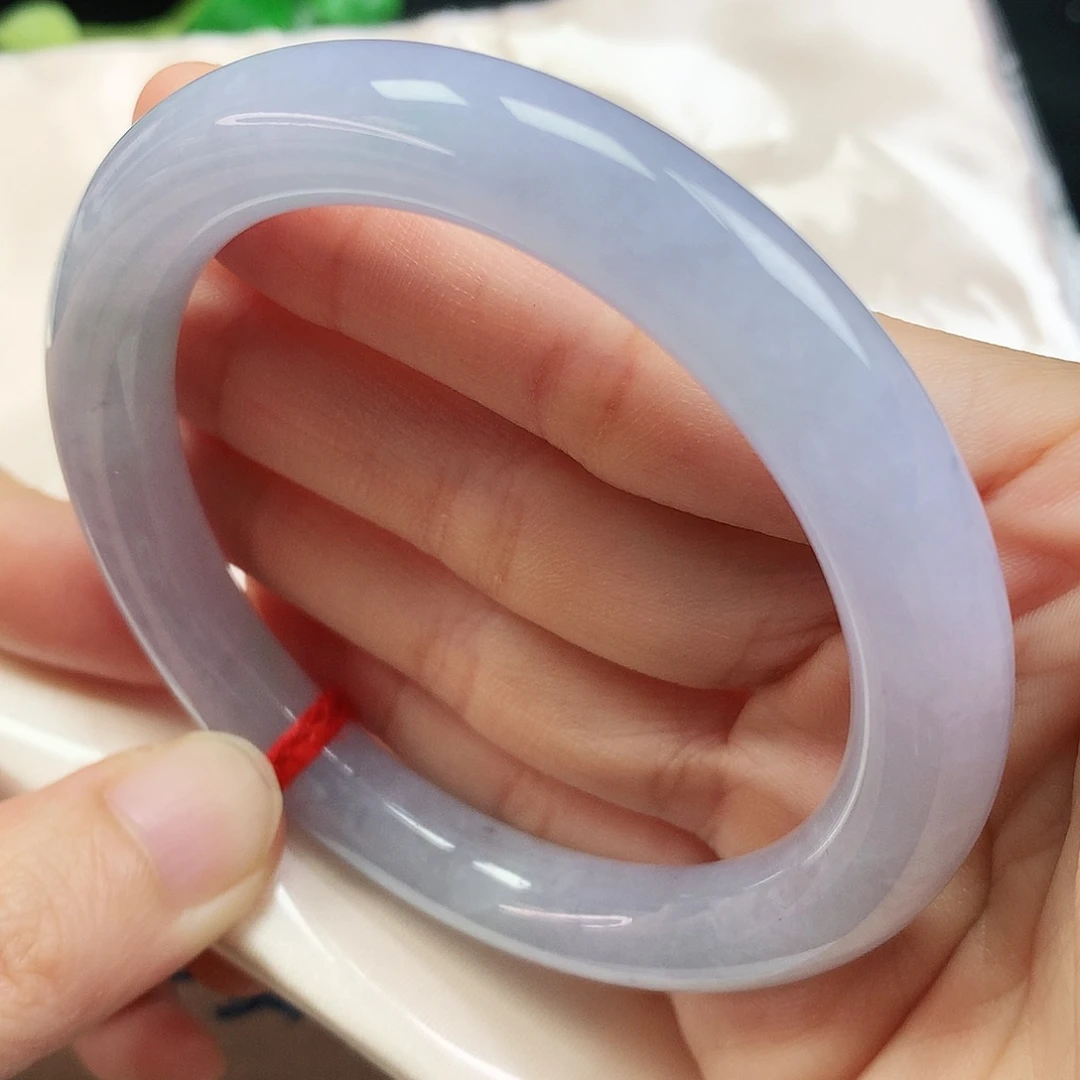 未镶嵌手镯翡翠56.2圈口紫罗兰圆条03