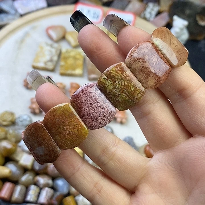 针钠钙石（海纹石）未镶嵌颈饰