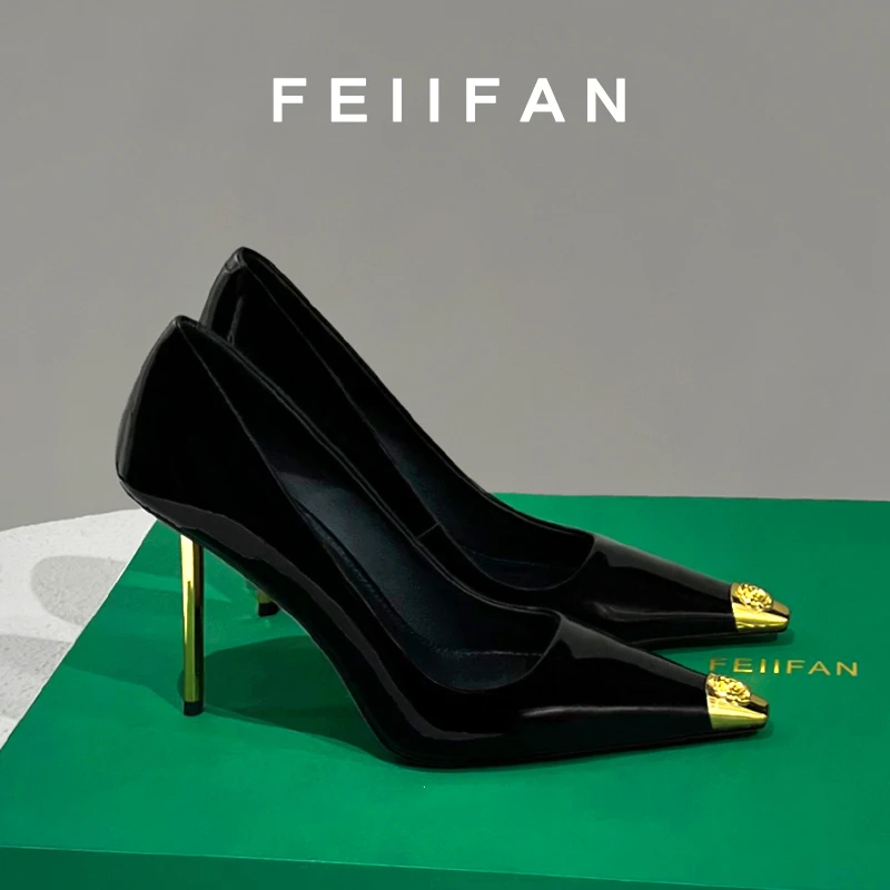 【现货】黑色高跟鞋2025春秋新款细跟高级感轻奢气质方头单鞋女5656