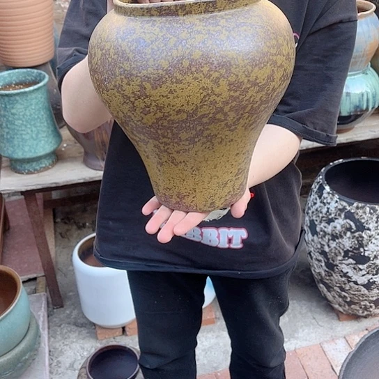 紫砂花盆高度25口径15