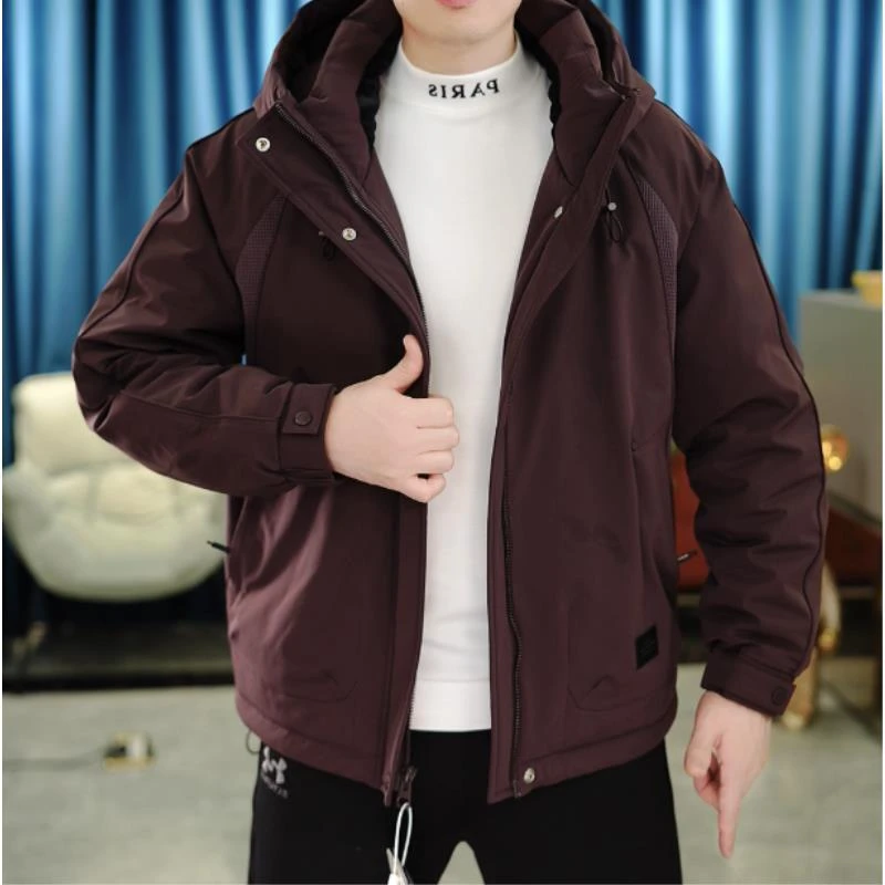 麦炫工装防寒服冬新款连帽户外防风加厚保暖冲锋衣夹克外套25808