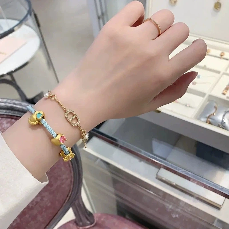 合金锆石手链 法式字母星星项链手链