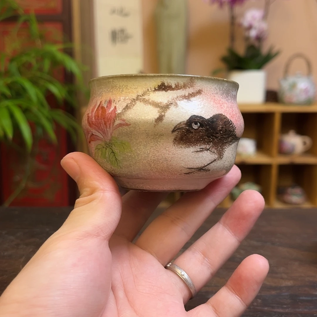 青***山柴烧手工手绘陶瓷