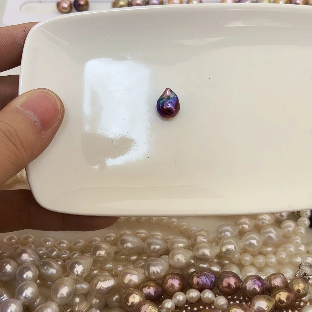 淡水珍珠吊坠(不含链)银S925镶嵌素**辣