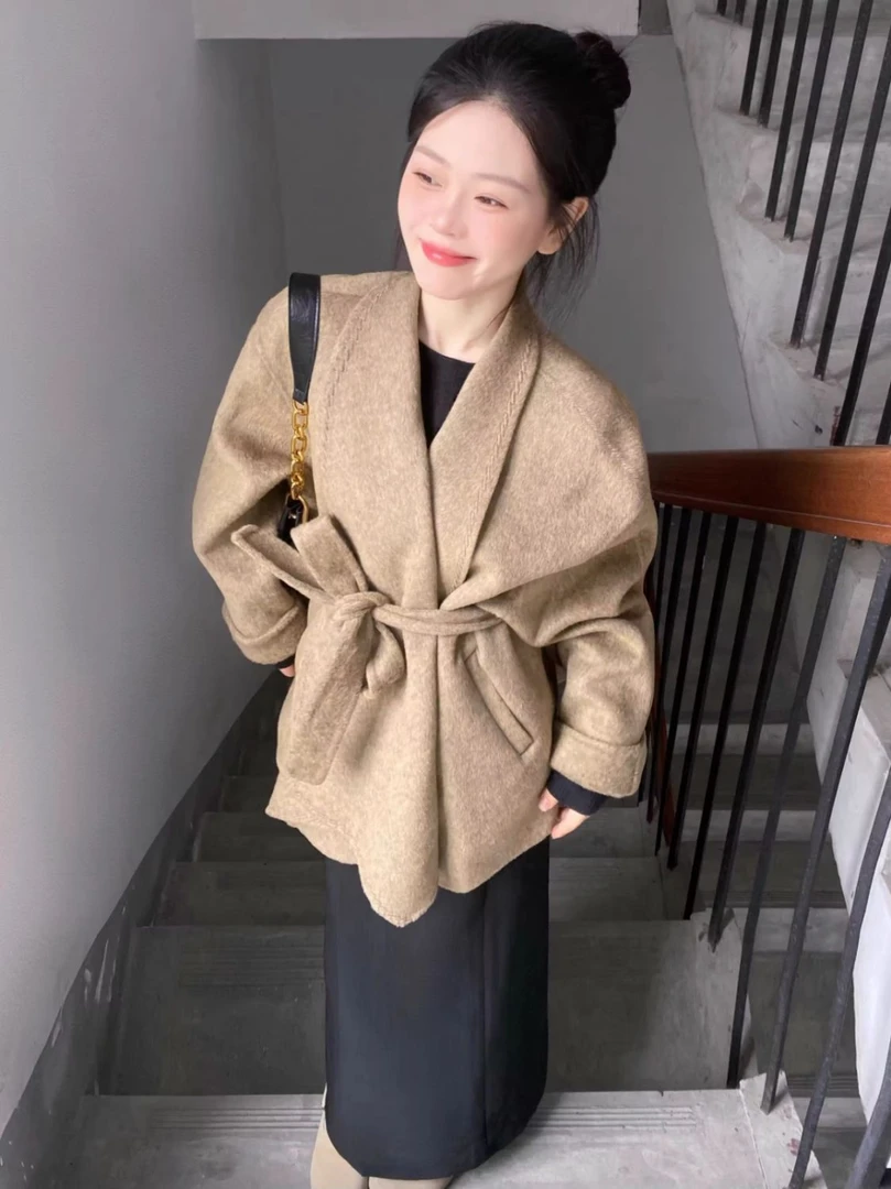 2025新款韩系穿搭一整套入冬小香风收腰毛呢外套半身裙减龄套装女