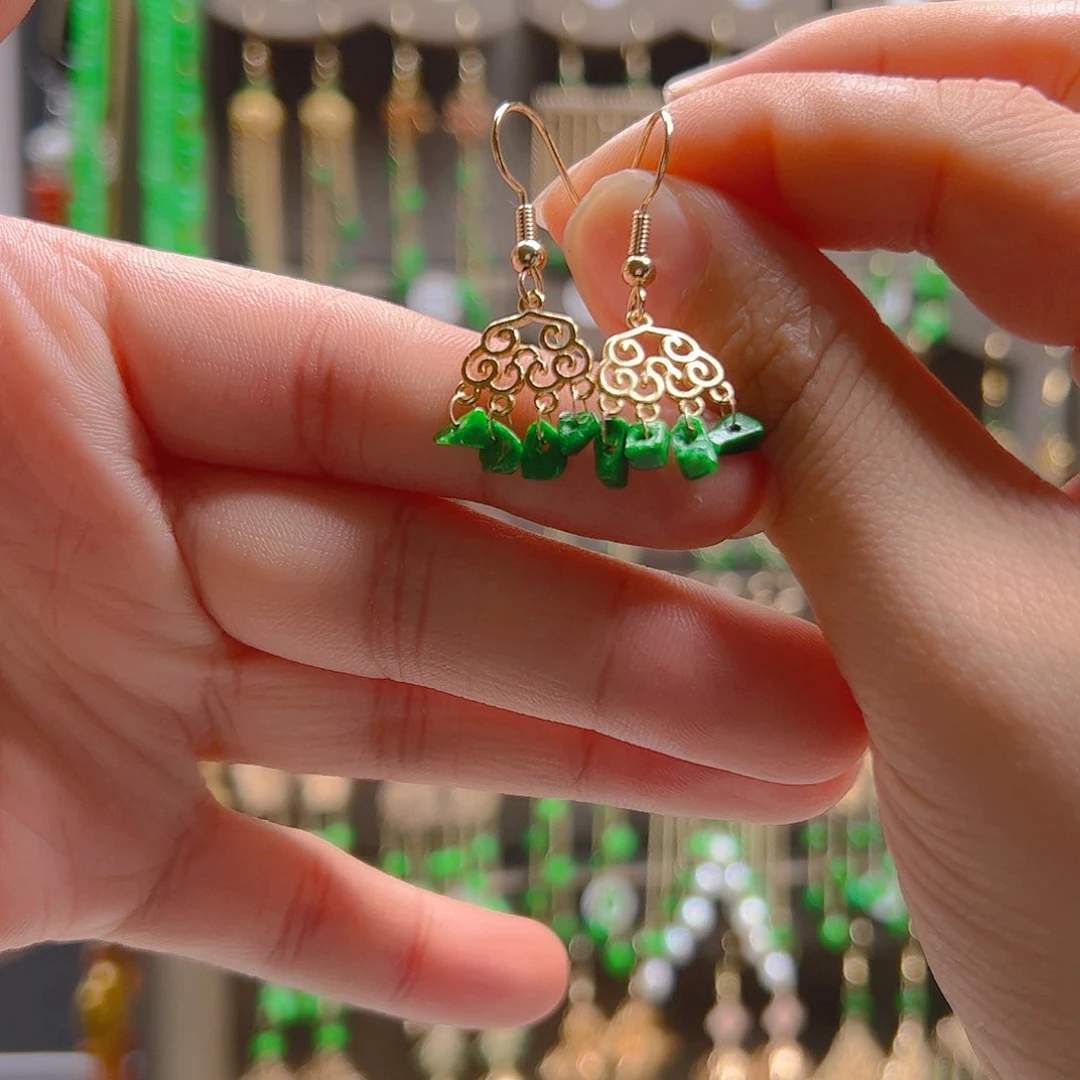 翡翠合金耳坠翡翠