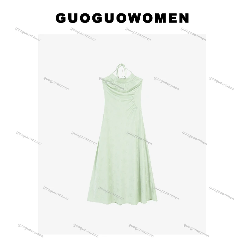 果果家 收腰设计师小众气质A字裙连衣裙2025春季显瘦气质吊带裙