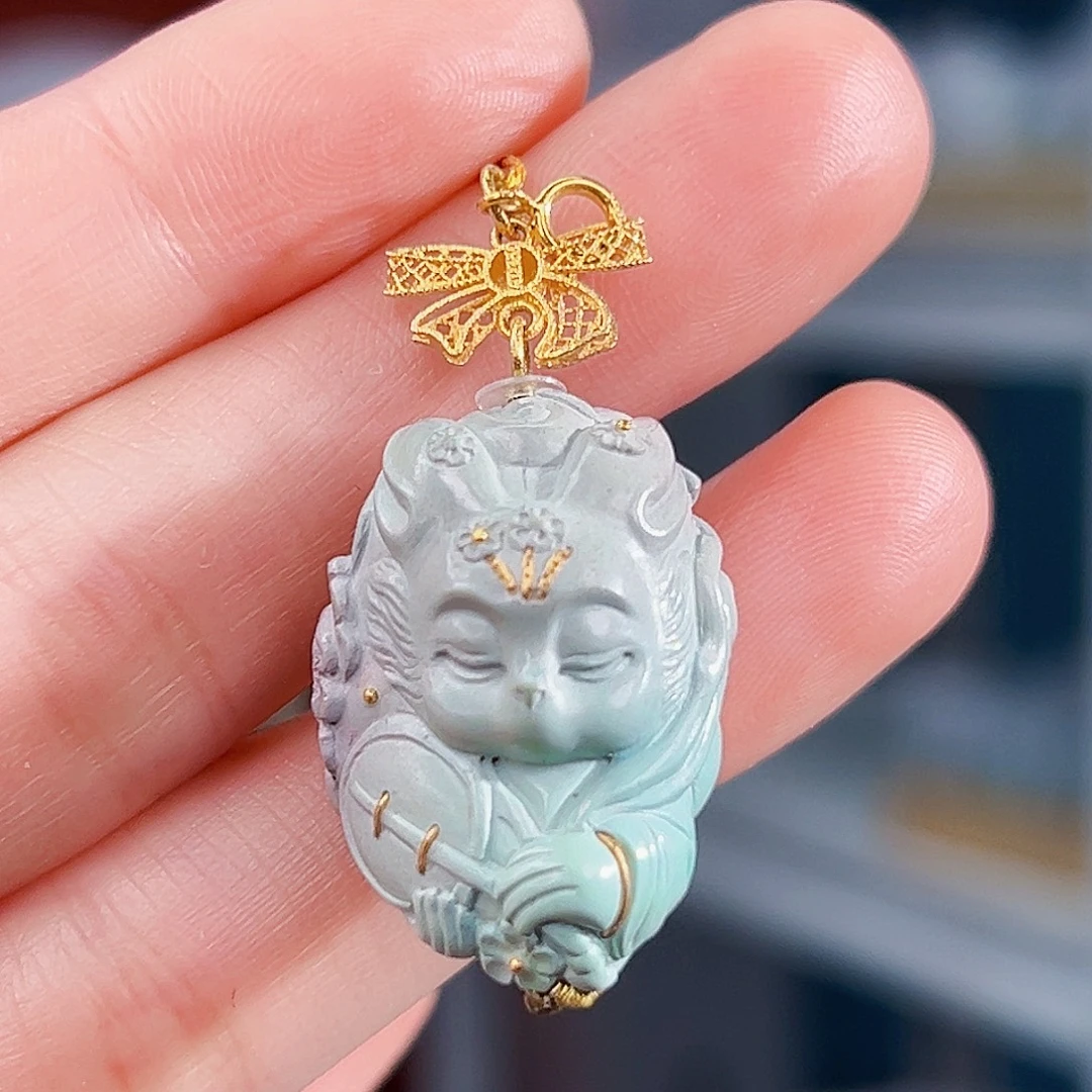 绿松石18K金镶嵌珠宝奇石