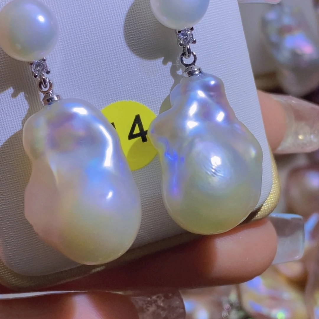 银S925镶嵌淡水珍珠微瑕