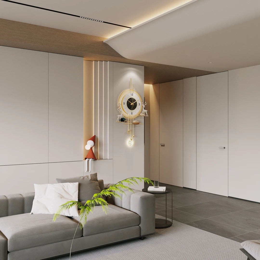 高级感大气挂钟2025年新款时钟挂墙时尚轻奢风钟表木格栅客厅挂表