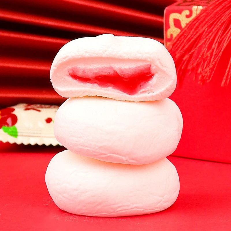 喜庆节日爆浆夹心棉花糖水果味夹心软糖喜糖结网红糖果