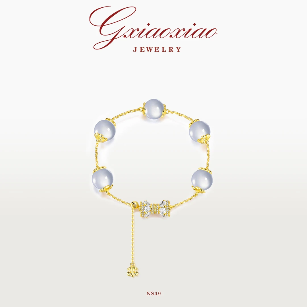 G XIAOXIAO 轻奢气质高级感冰透圆珠百搭手链 NS49