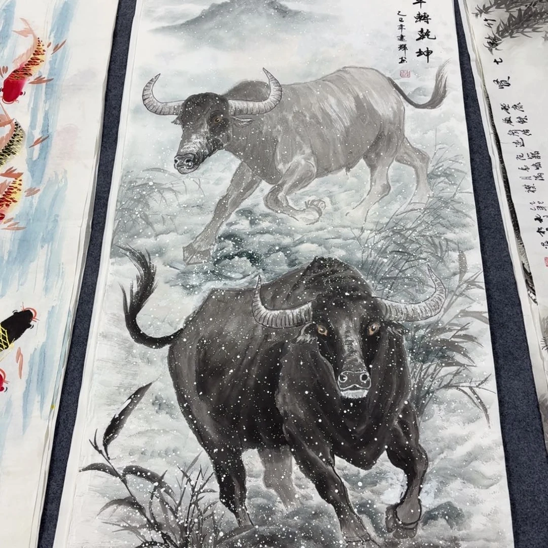 国画140×70扭转乾坤手绘画画画
