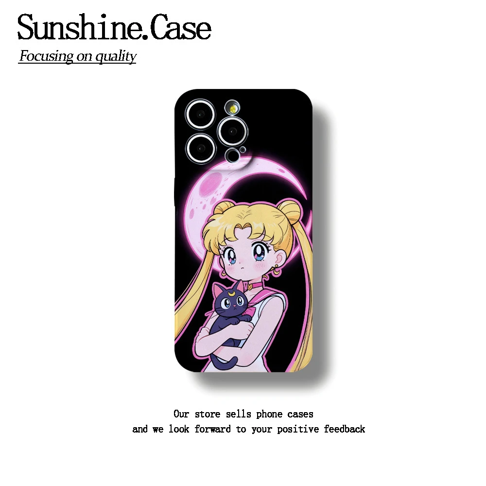 月亮女孩菲林软壳适用苹果oppo华为vivo小米荣耀创意手机壳防摔