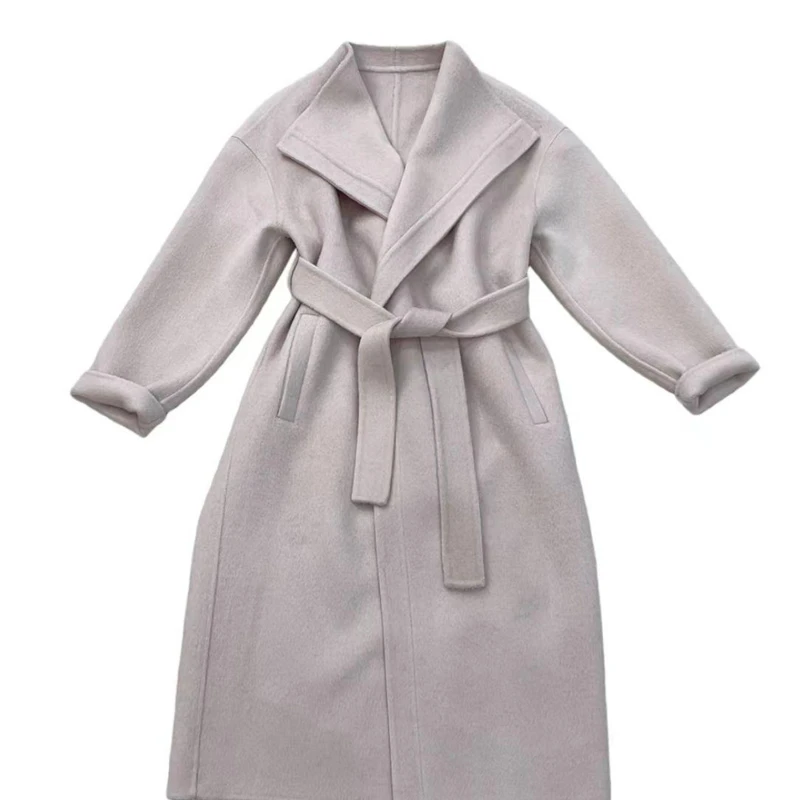 JOJO STUDIO【冬日晴空】粉色双面呢大衣XMJO130