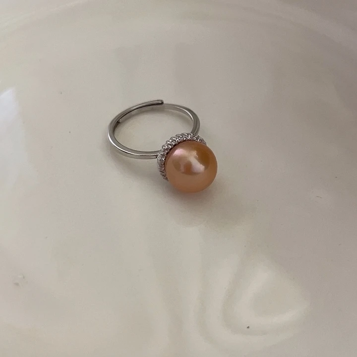 淡水珍珠银S925镶嵌戒指