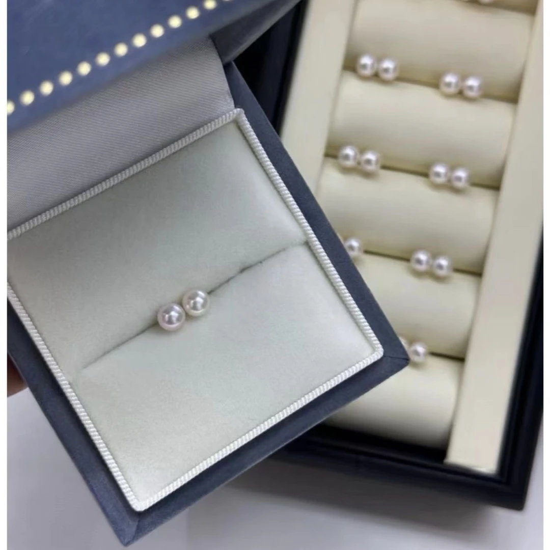 极光正圆天然珍珠素钉 s925银针