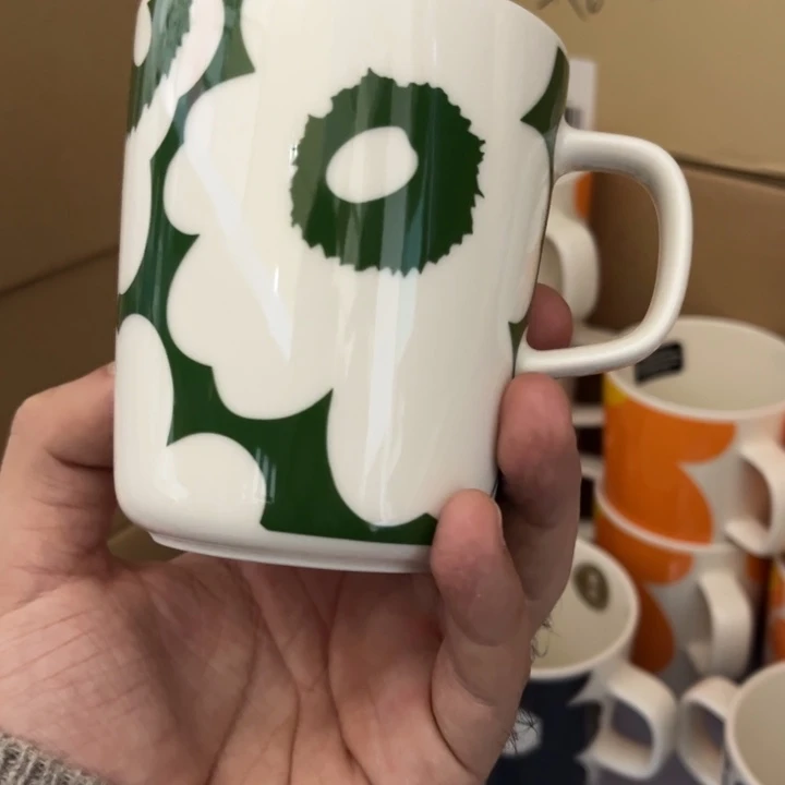 marimekko60周年绿底白花250ml马克