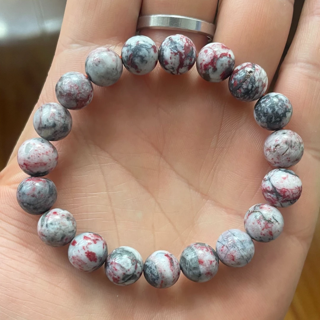 天然辰砂天然辰砂天然原石朱砂手串 尺寸10+mm 多样性发其一