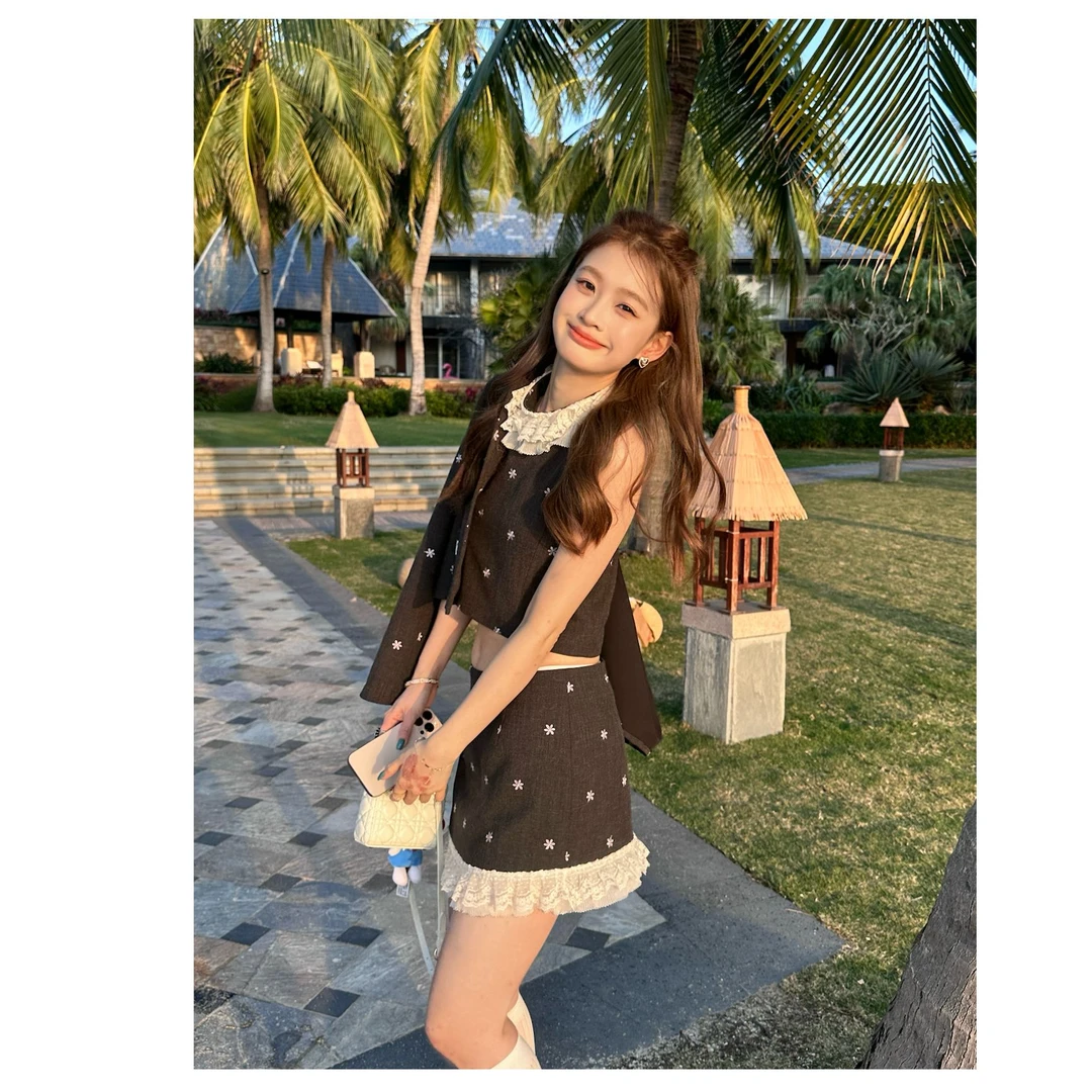 SSYDFER【赛勒斯的爱】裙子小香风复古气质长袖洋气短款高腰法式