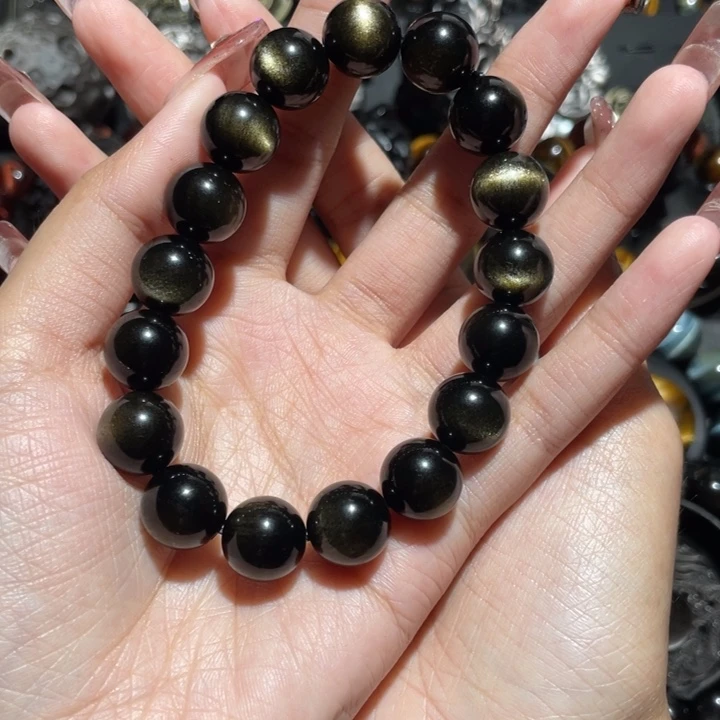 黑曜岩手串未镶嵌来****?