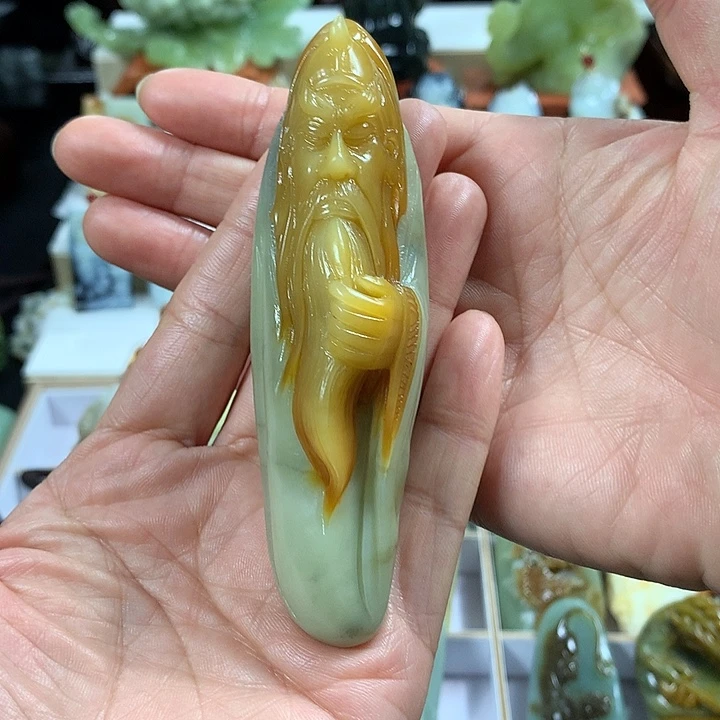 蛇纹石玉手把件未镶嵌凝*