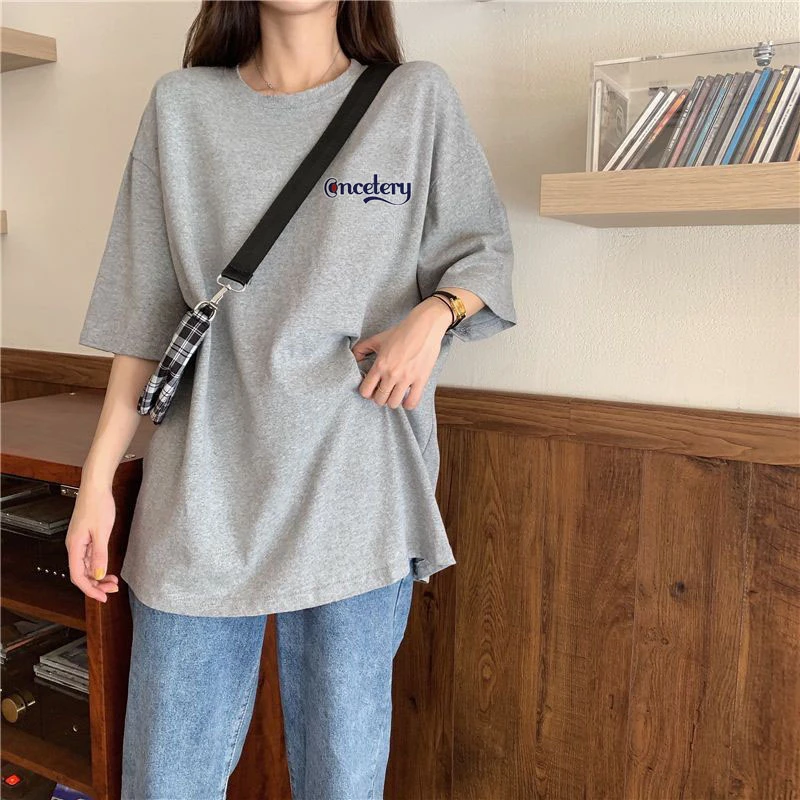 【小玲2201-2400】2025新款短袖圆领百搭时尚休闲时尚宽松