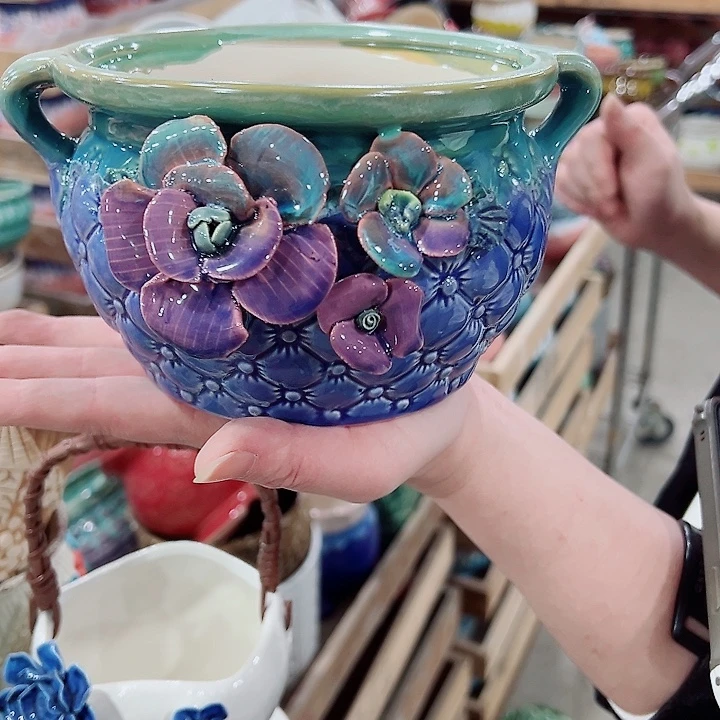 有孔，凑单福利满10元发货陶瓷多肉花盆！