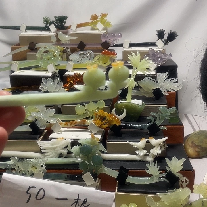 蛇纹石玉合金发饰