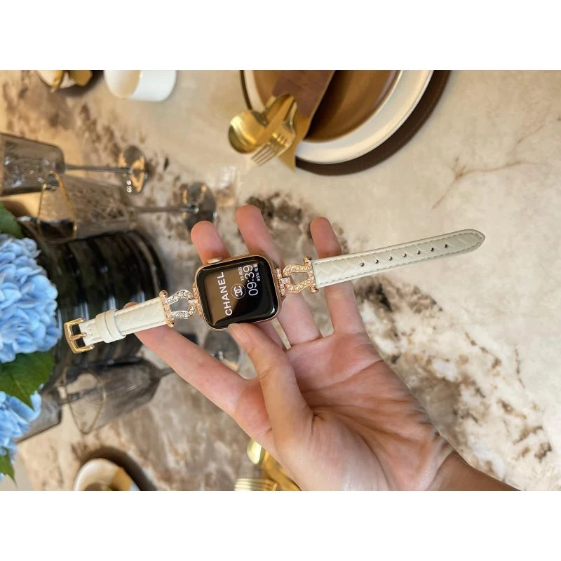 马蹄钻扣表带适用苹果iwatch表带保护皮革蓝牙苹果手表通用