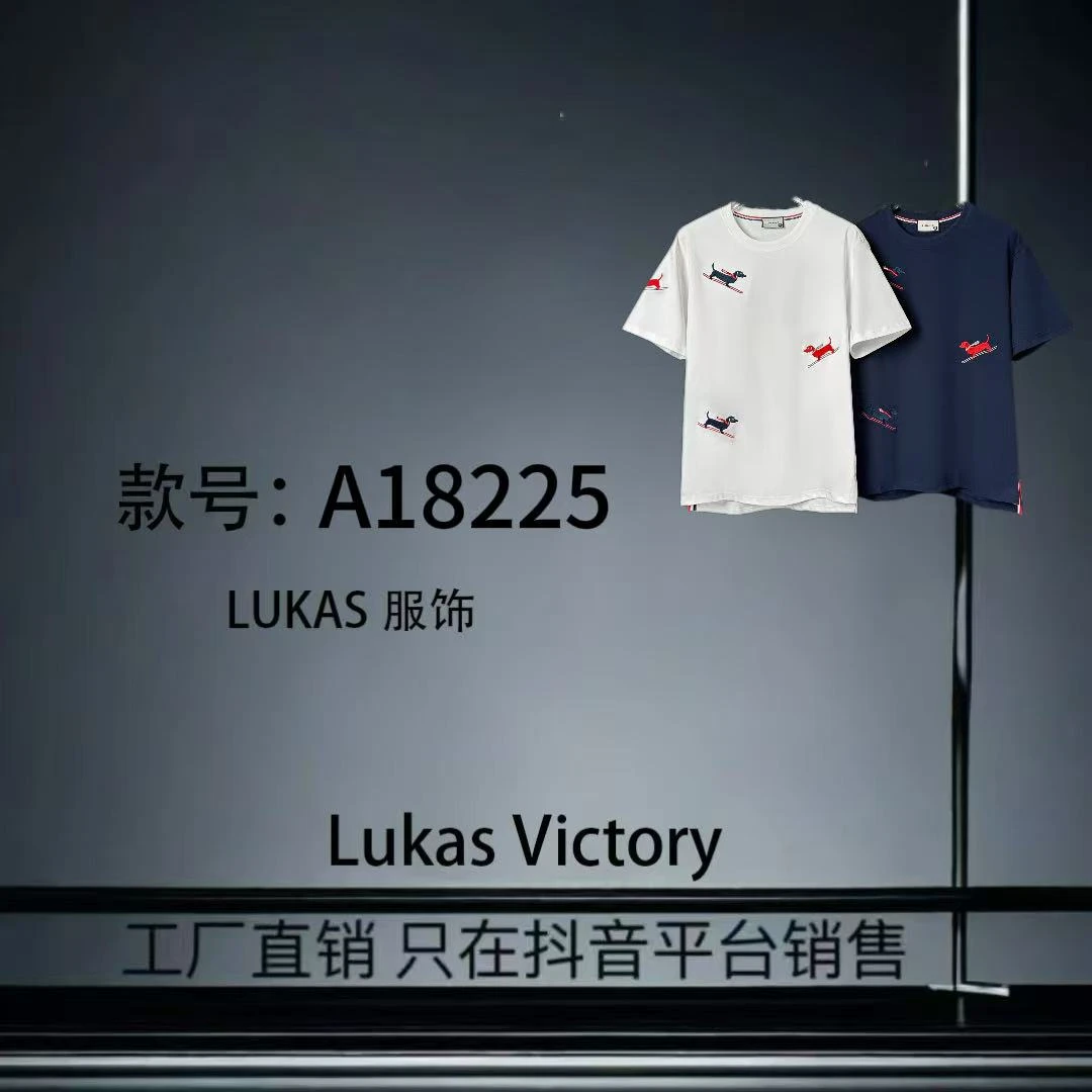 SP-A18225-春夏新款时尚重工刺绣休闲短袖男女同款