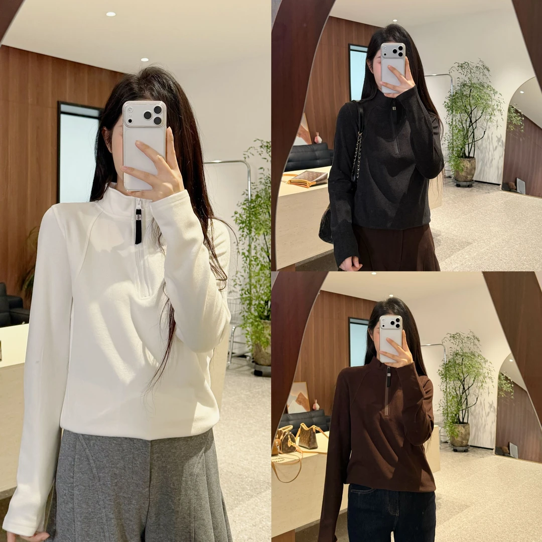 宿慕SUMU 半拉链卫衣小衫12-12新2025冬软糯舒适双面绒上衣1702