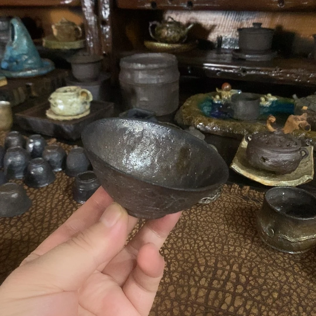 手工制作柴烧茶具