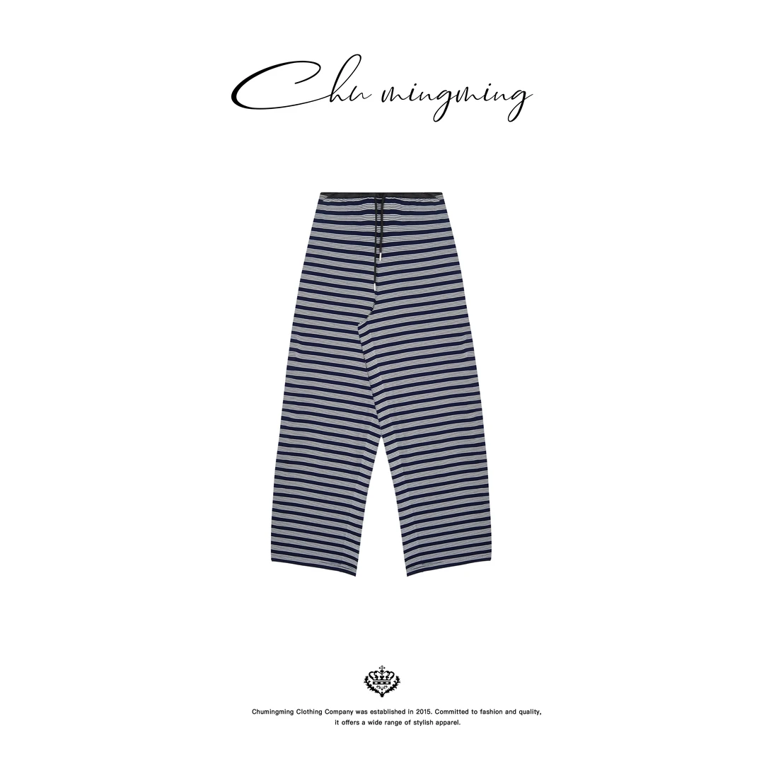 【CHU/2025SSNEW】《斑马裤》条纹系带阔腿裤XY2509
