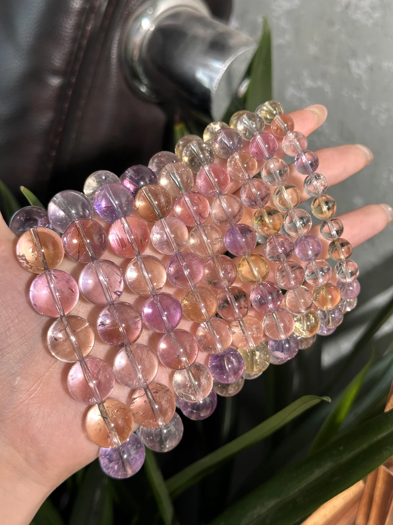 Z254 天然【玻利维亚】紫黄手串 多样性发其一