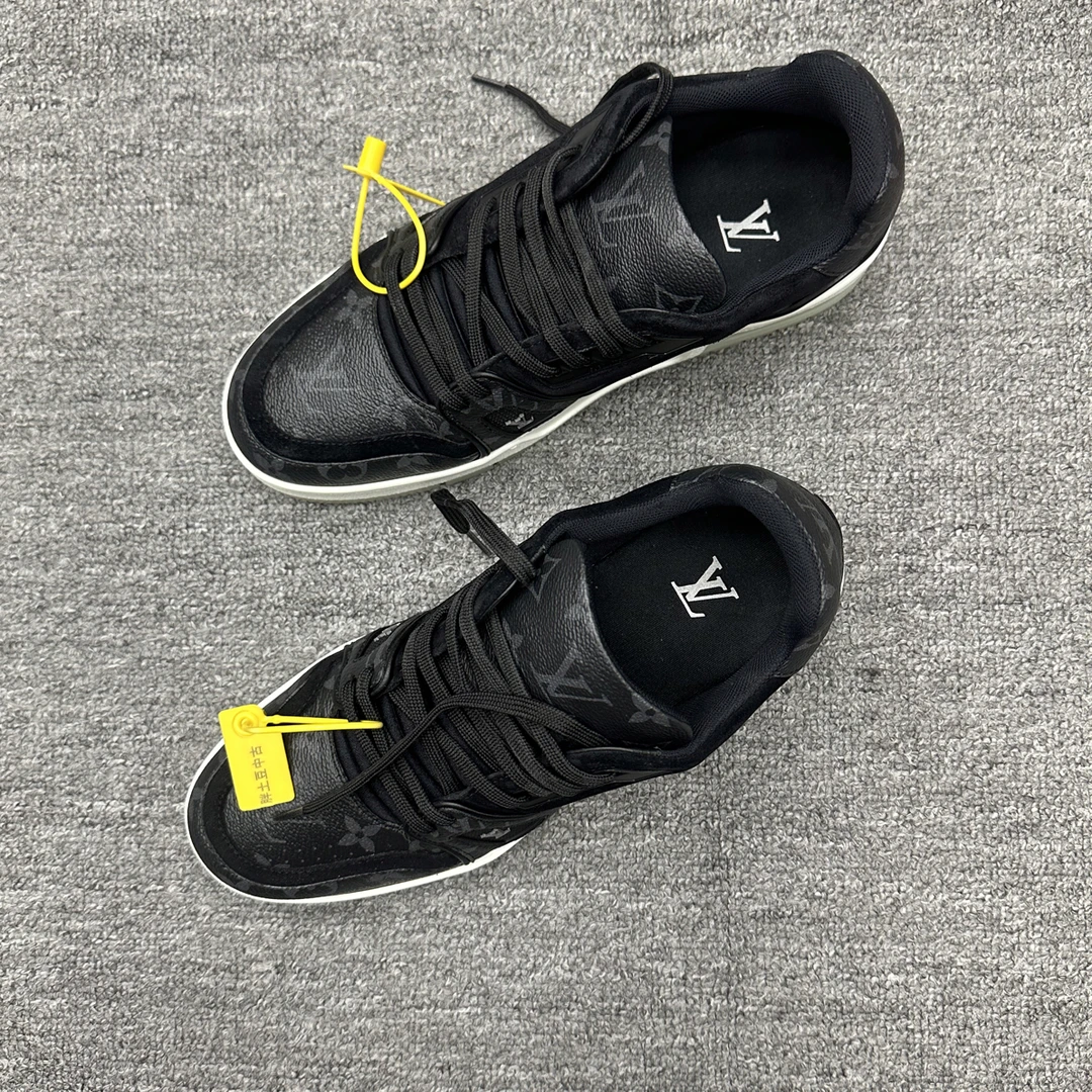 99新 LouisVuitton/路易威登 40.5 lv trainer 黑色老花板鞋