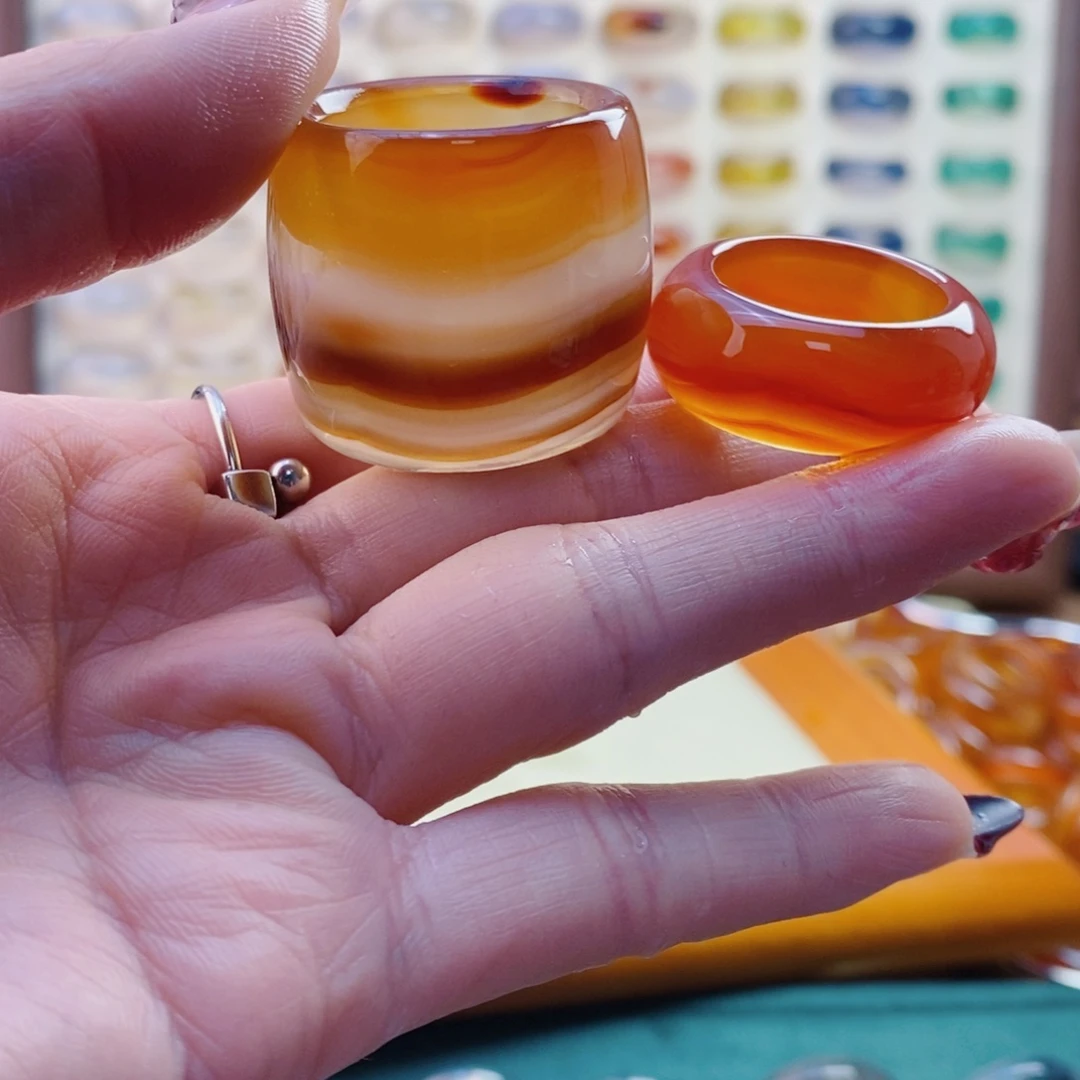 玛瑙/玉髓戒指未镶嵌伯*