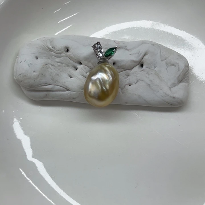 银S925镶嵌吊坠(不含链)海水珍珠