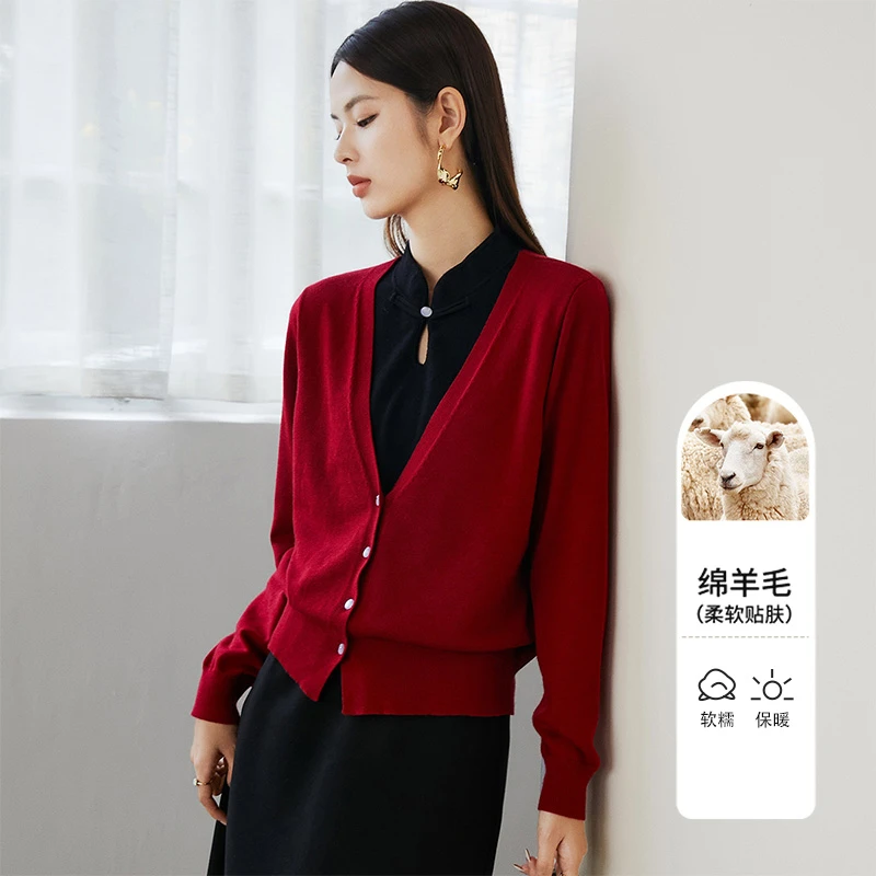 晚白春新款休闲时尚冬毛衣套头假两件针织衫女24091346