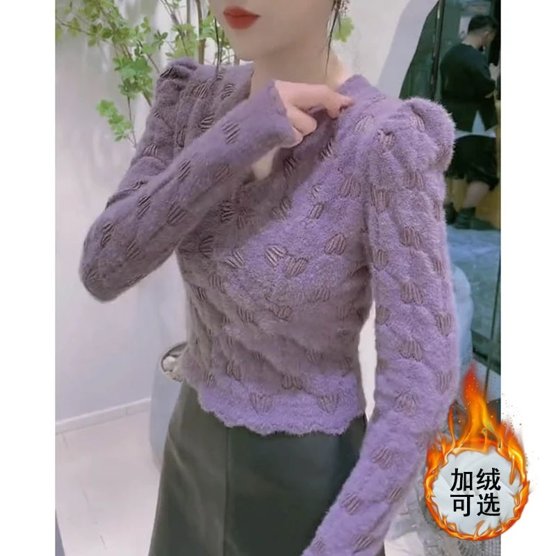 洋气镂空显瘦百搭时尚气质网红设计感上衣长袖蕾丝打底衫女春夏新